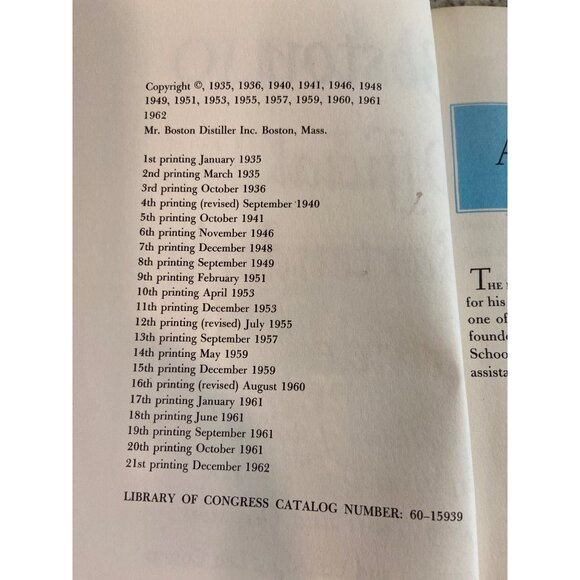 Vintage Old Mr Boston De Luxe Official Bartenders Guide Red Hardcover 1962 - Picture 4 of 8